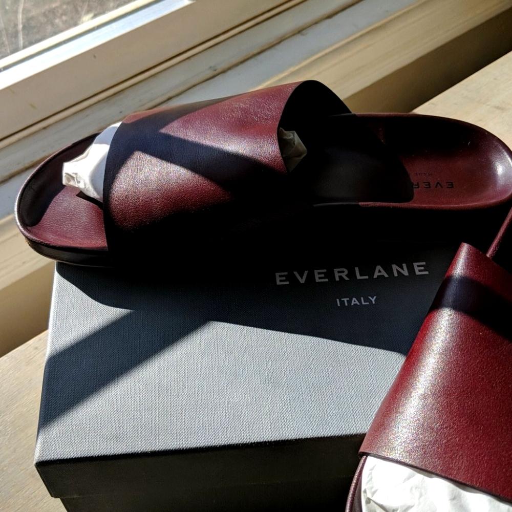 Everlane Form Slide Sandal Maroon Red Size 8